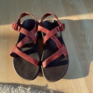 Chaco red sandals size 9.